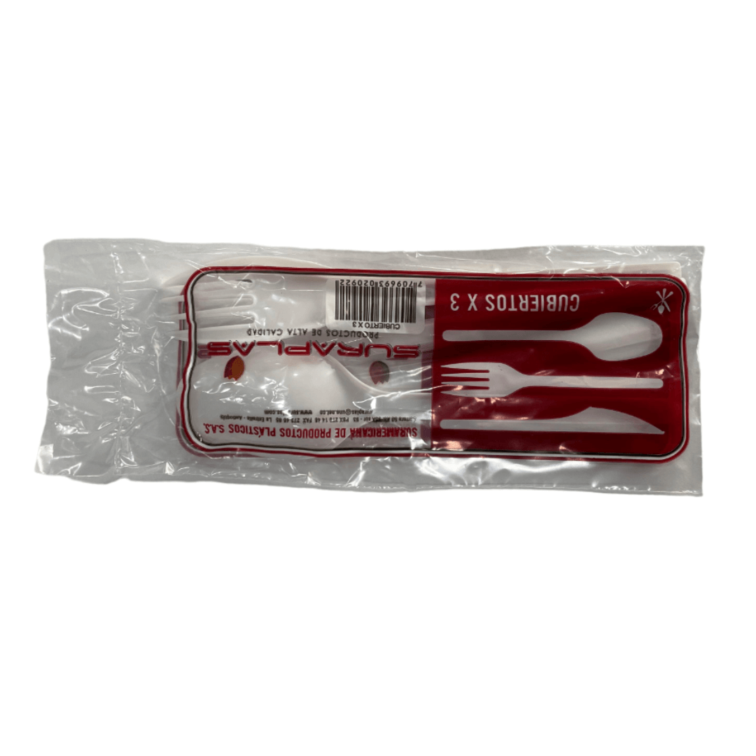 Set cubiertos suraplas (tenedor, cuchillo y cuchara) sin servilleta