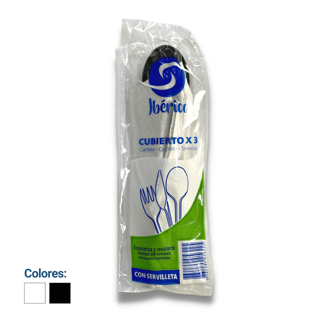 set cubierto iberico con servilleta